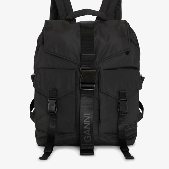 GANNI Black Tech Backpack - Picture 1 of 8